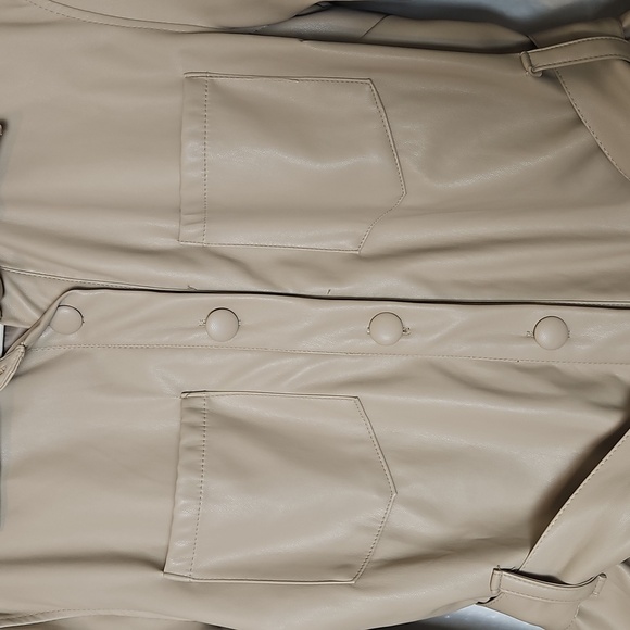 Fashion Nova Beige Leather Jacket - Picture 5 of 6